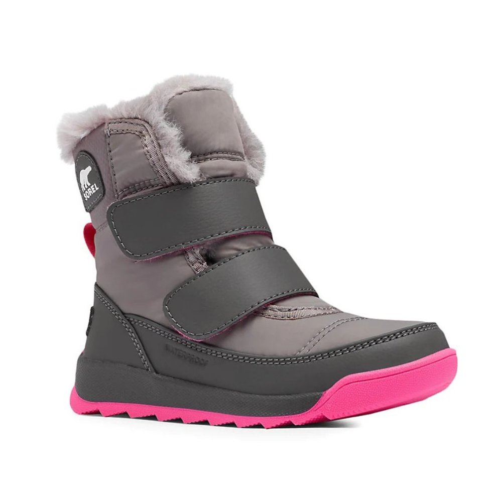 NEW Sorel Sizes 9-12 Little Girls Whitney Waterproof Faux Fur-Lined Boots Quarry